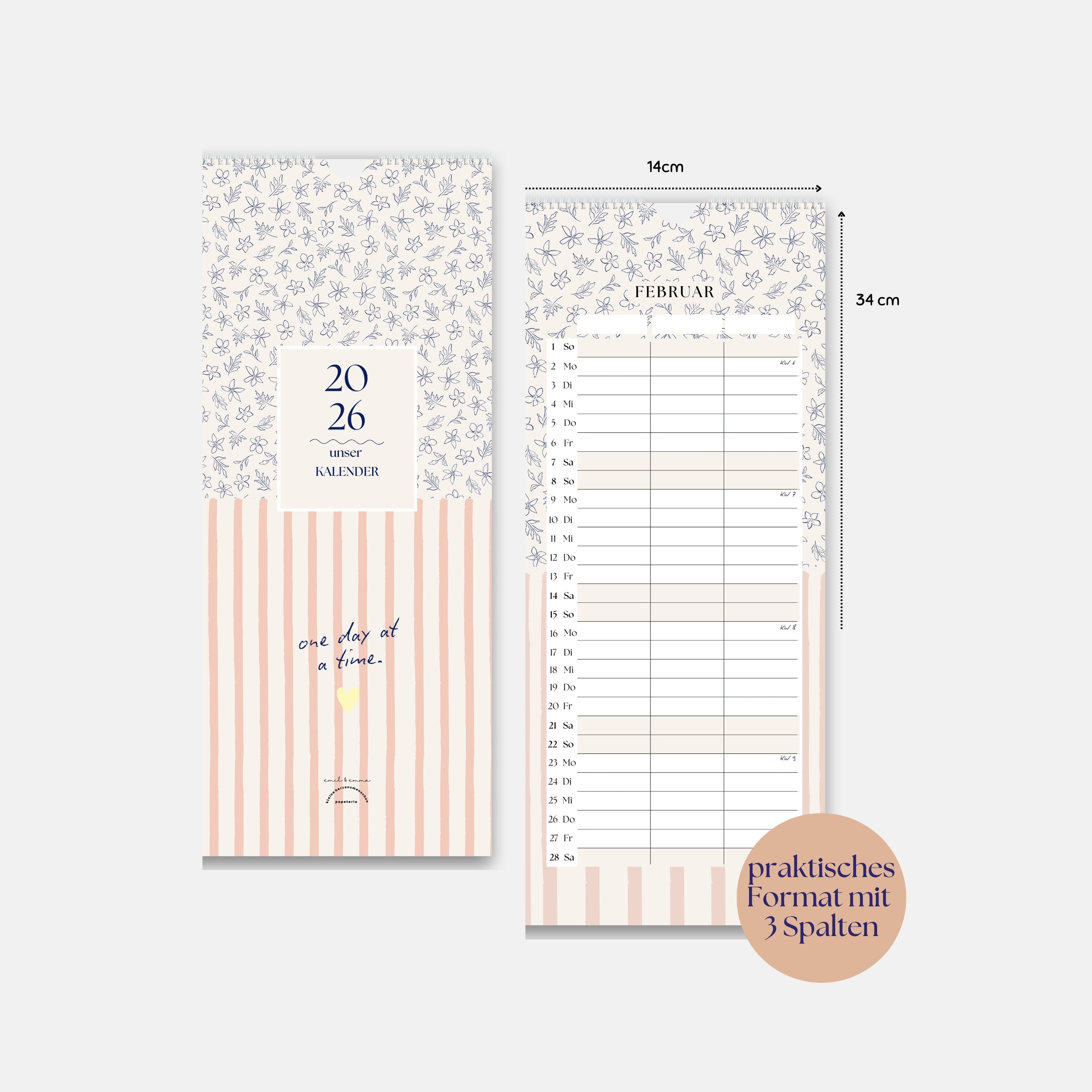 Küchenkalender 2026 mit 3 Spalten