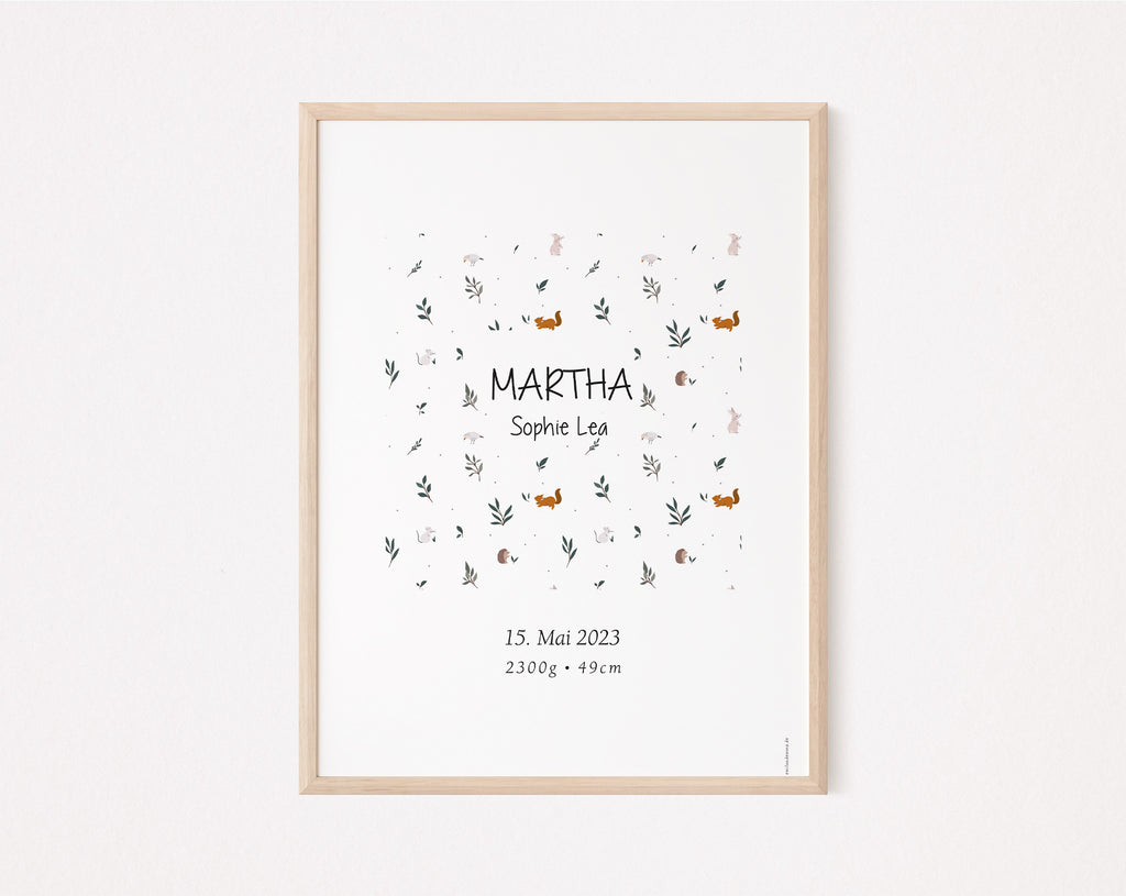 Geburtsposter Martha Waldtiere