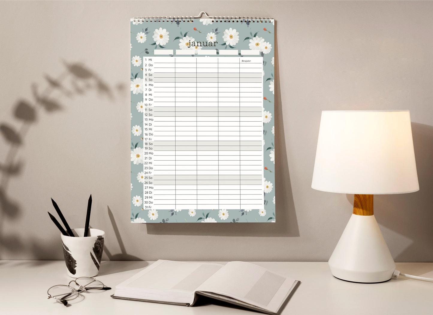 Floraler Familienkalender 2025 Familienplaner 2025 A3 Wandkalender