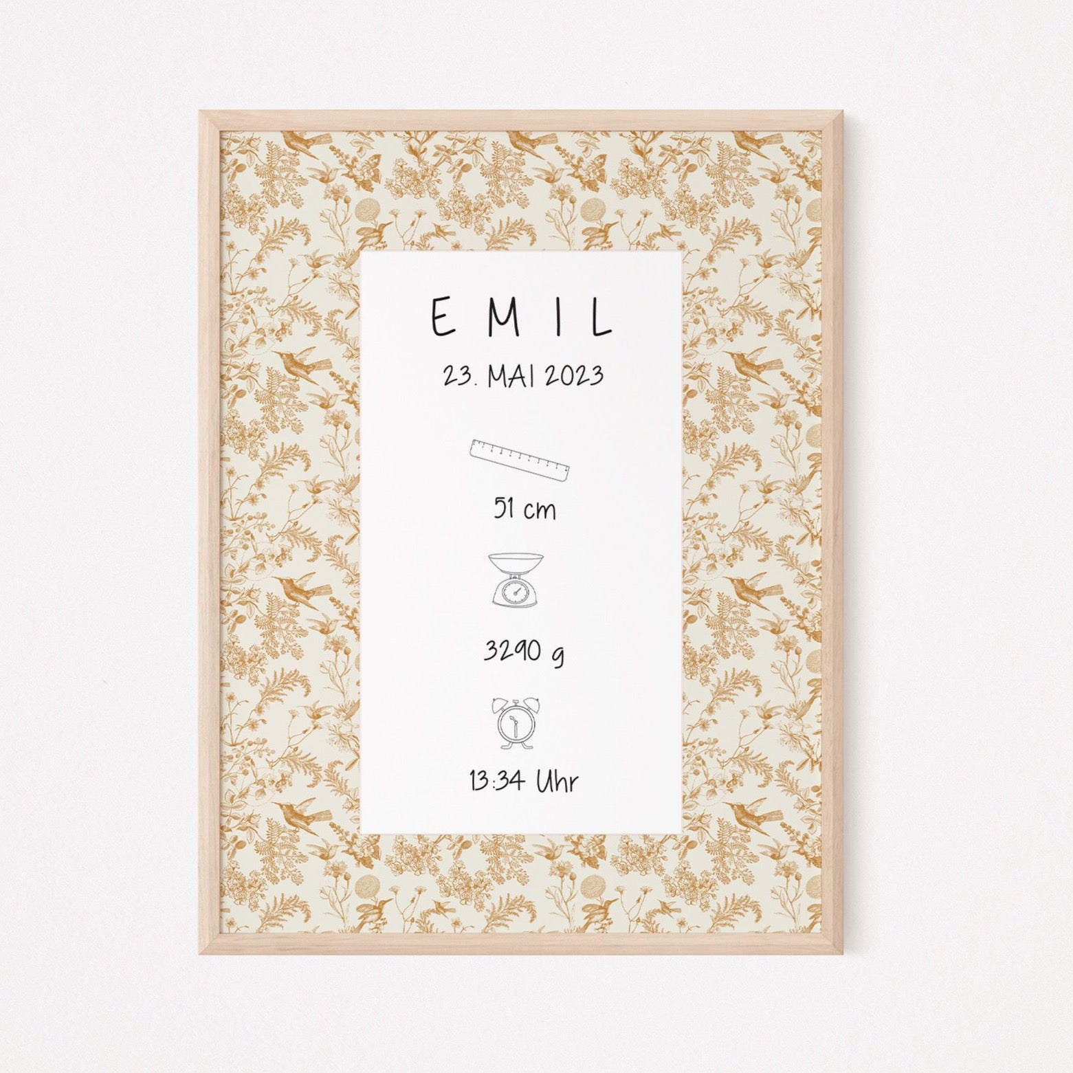 Geburtsposter Baby Junge Personalisiert