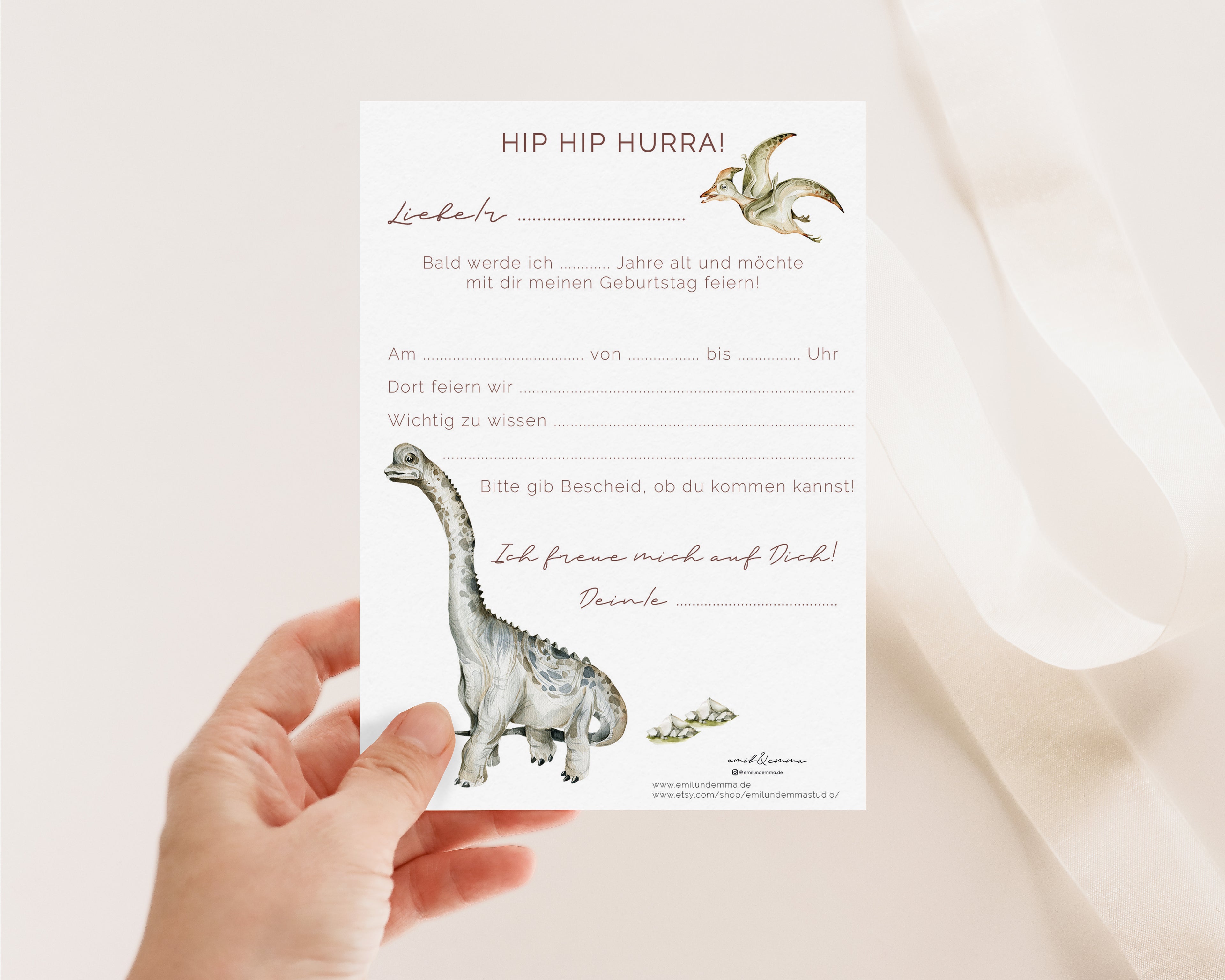 Geburtstagseinladung Dinosaurier