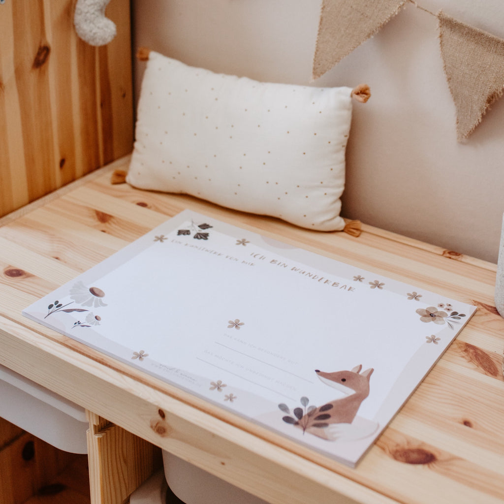 Schreibtischunterlage Mädchen Boho Fuchs