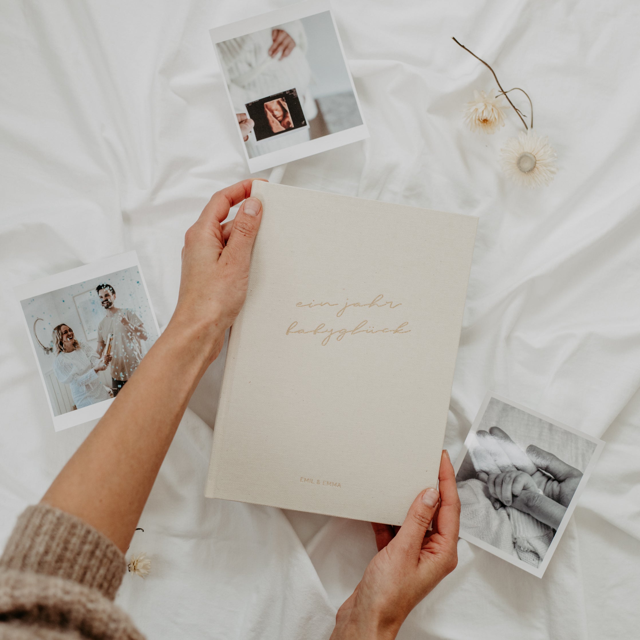 Babybuch Ein Jahr Babyglück Leinencover