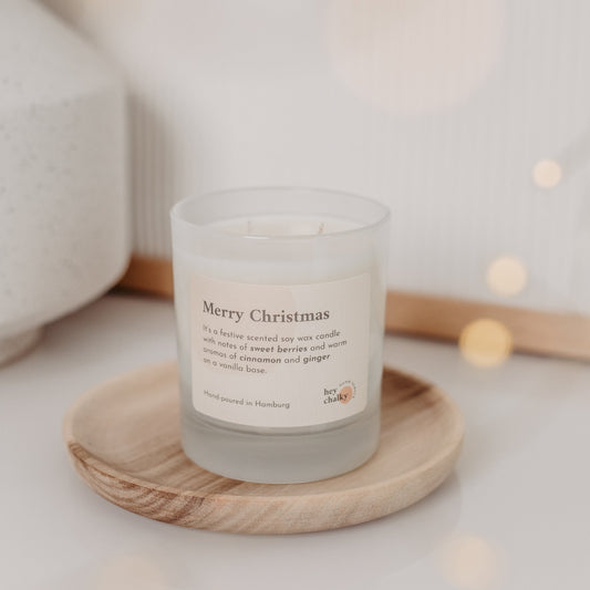 Merry Christmas scented Candle DOUBLE WICK Weihnachten
