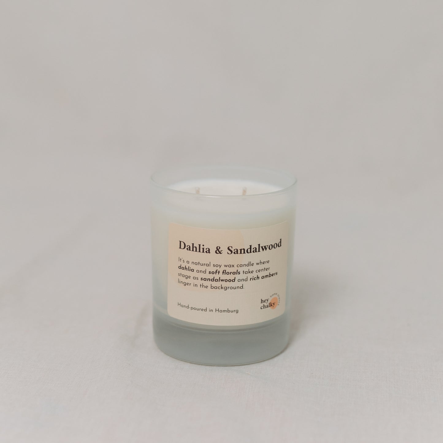 Dahlia & Sandalwood scented Candle DOUBLE WICK
