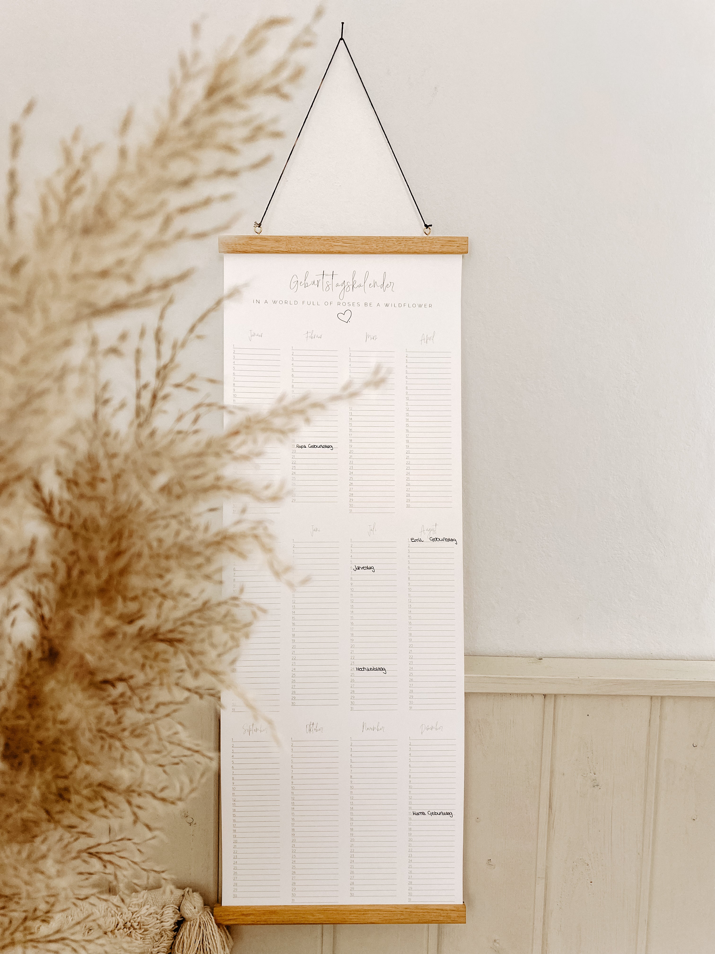 Geburtstagskalender groß DIN A2 lang