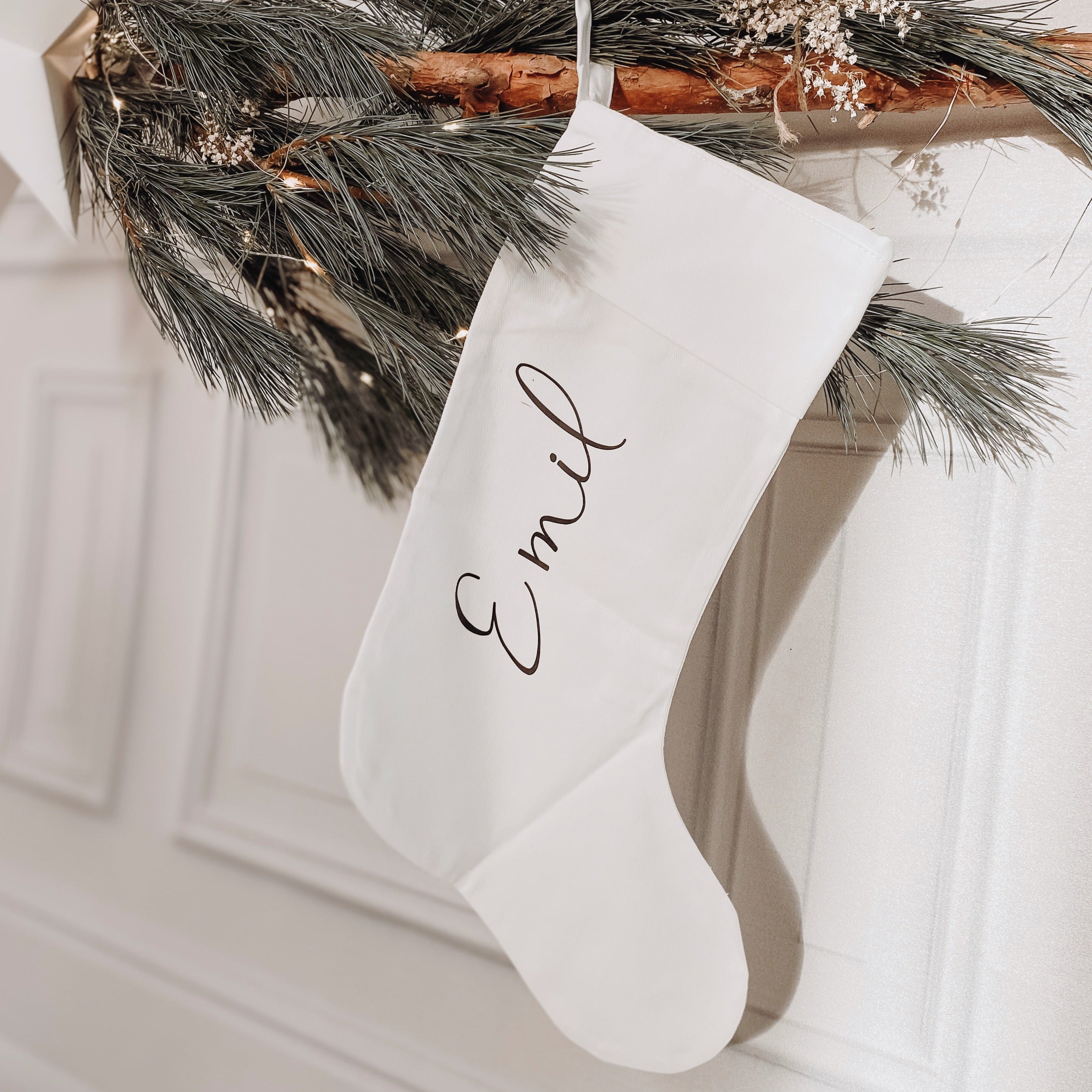 personalisierter Nikolausstrumpf weiß