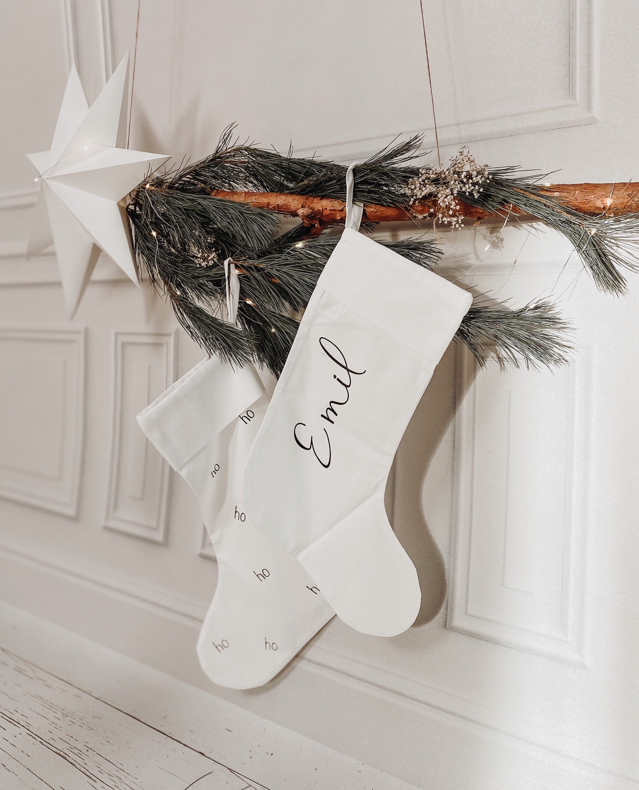 personalisierter Nikolausstrumpf weiß