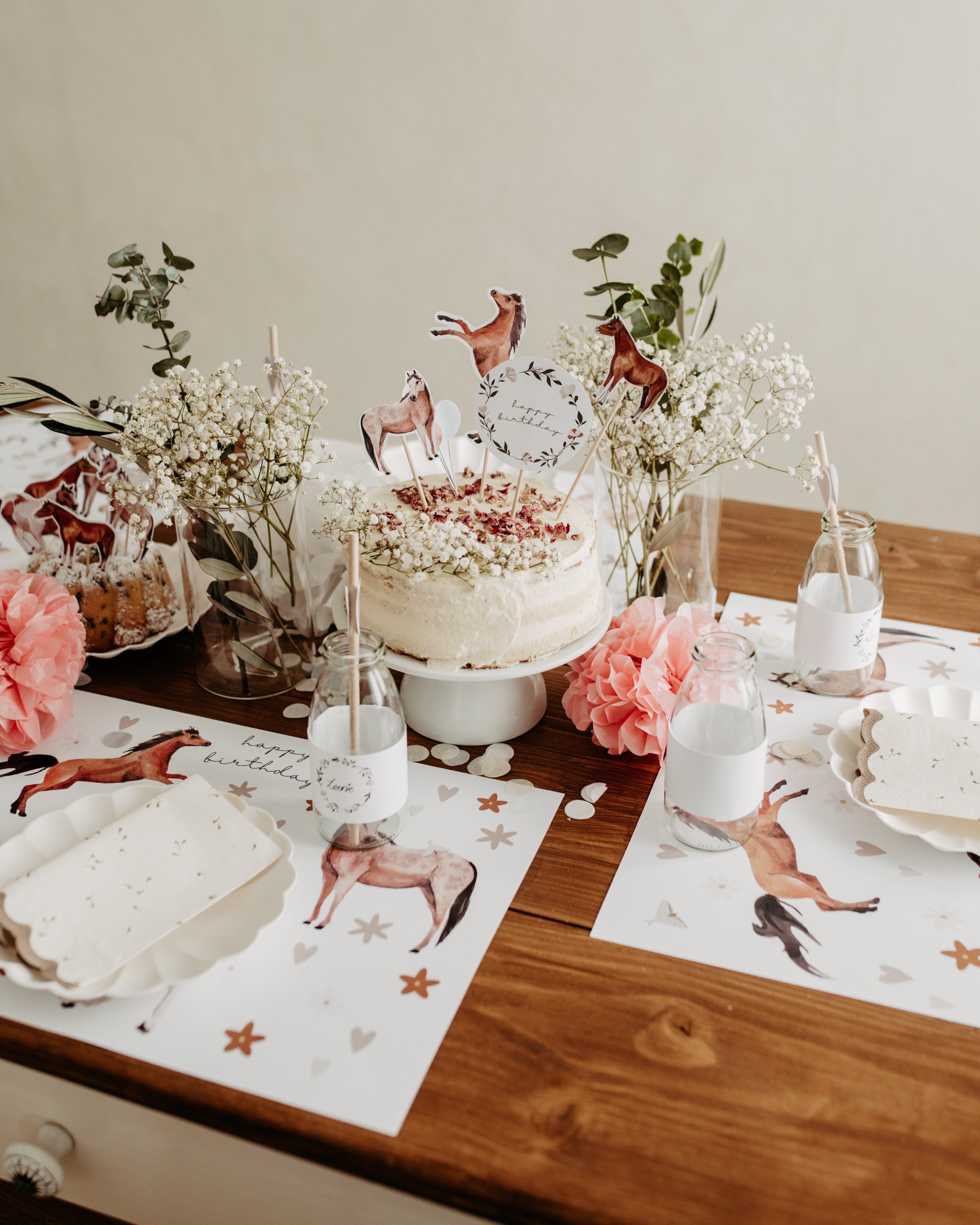 Strohhalmset Pferdegeburtstag