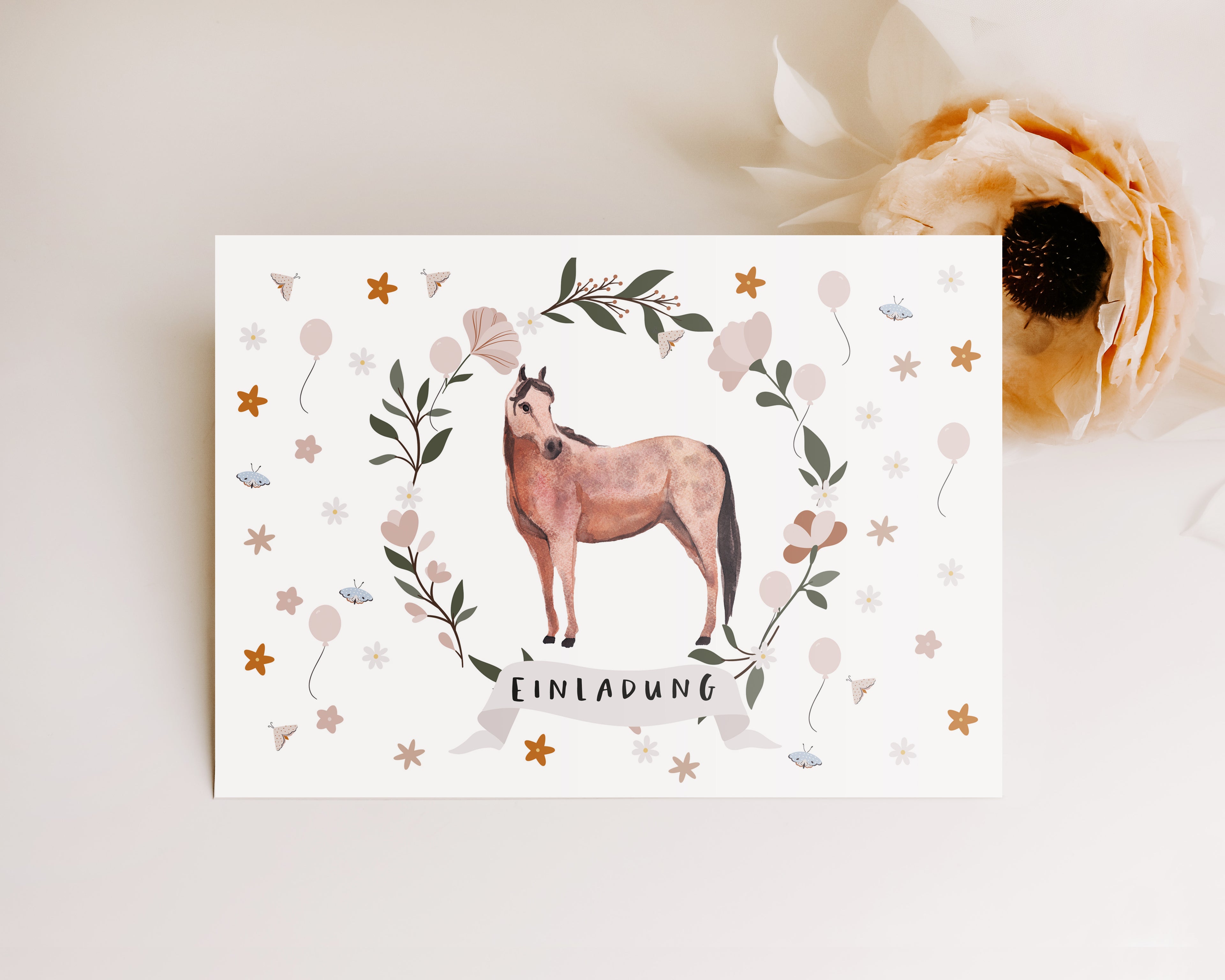 Geburtstagseinladung Pferde A6 Pferdegeburtsag