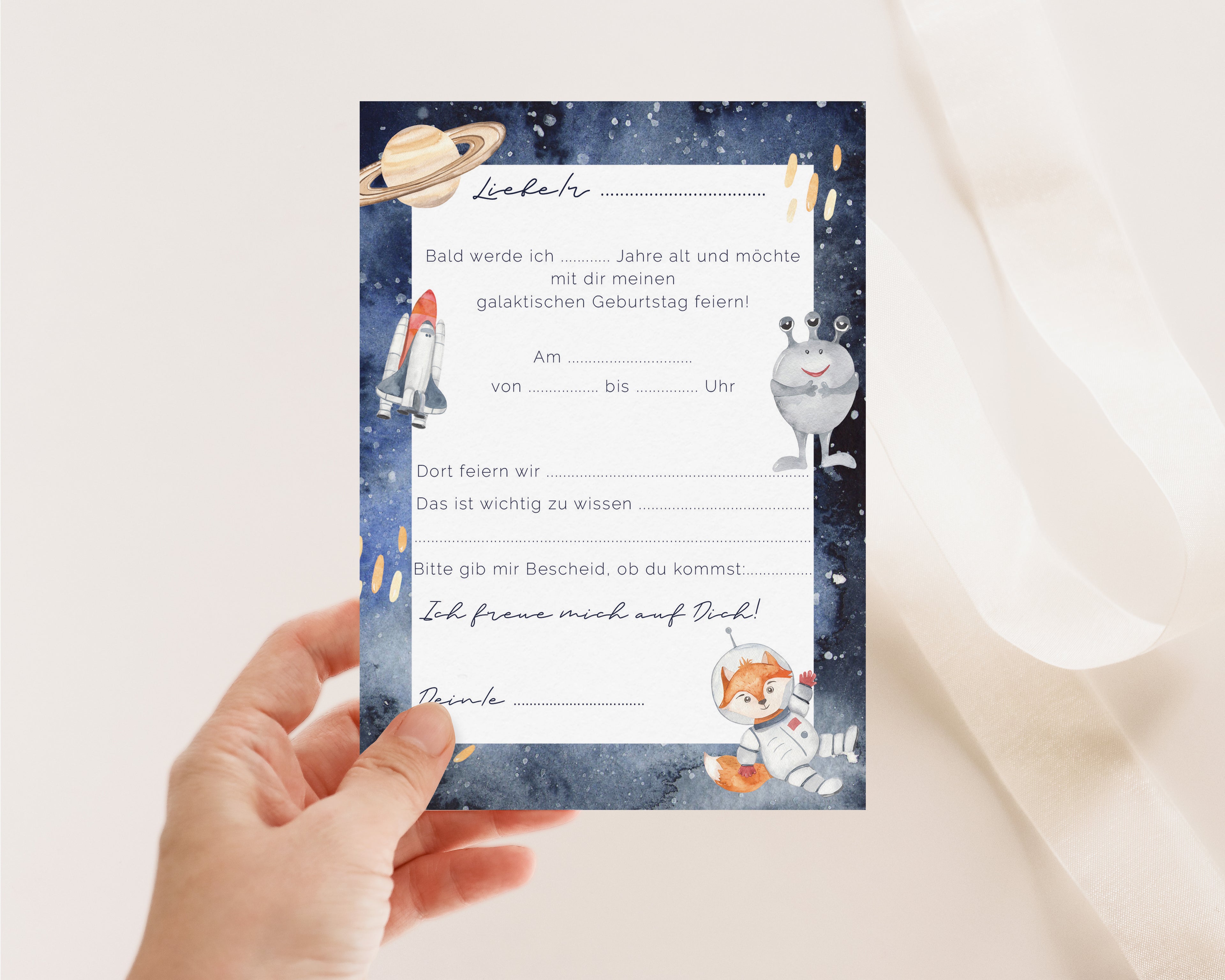 Einladungskarte Astronaut Postkarte A6