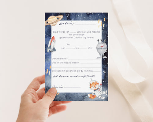 Einladungskarte Astronaut Postkarte A6