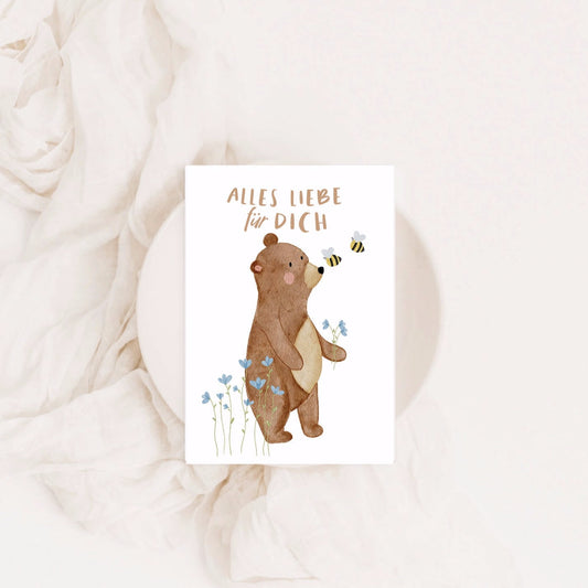 Bärenkarte Alles Liebe für Dich Postkarte A6